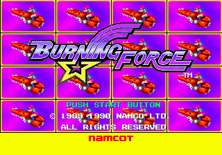 Burning Force title screen for Sega Genesis